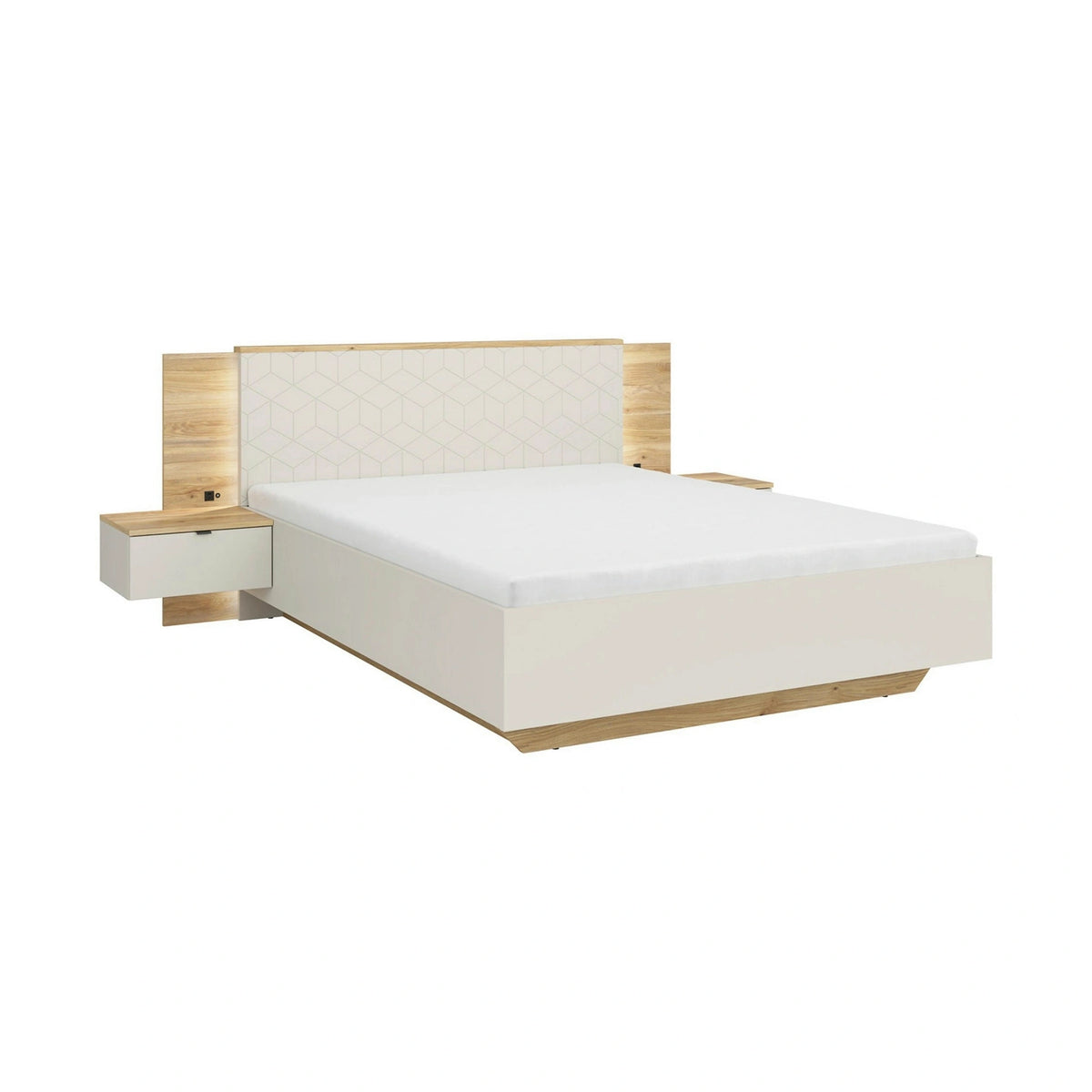 Cadru pat GLAMOUR A 160x200, casmir/stejar, PAL