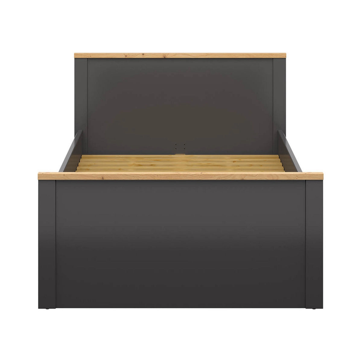 Cadru pat HESEN 120x200, gri grafit/stejar artisan, PAL