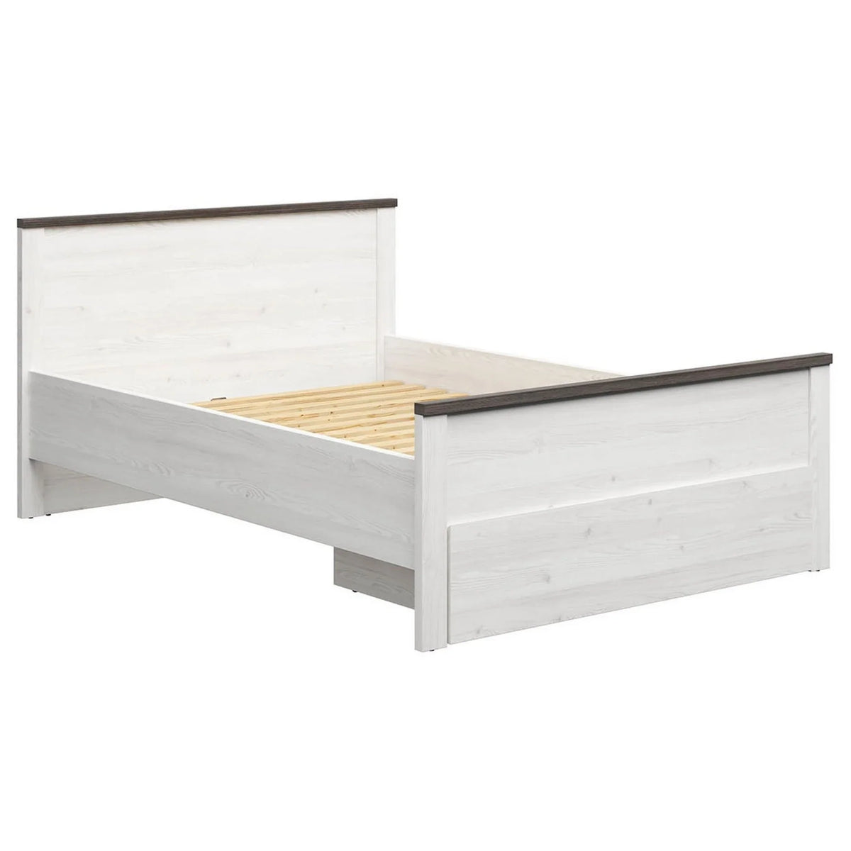 Cadru pat HESEN 140x200, alb/pin larico, PAL