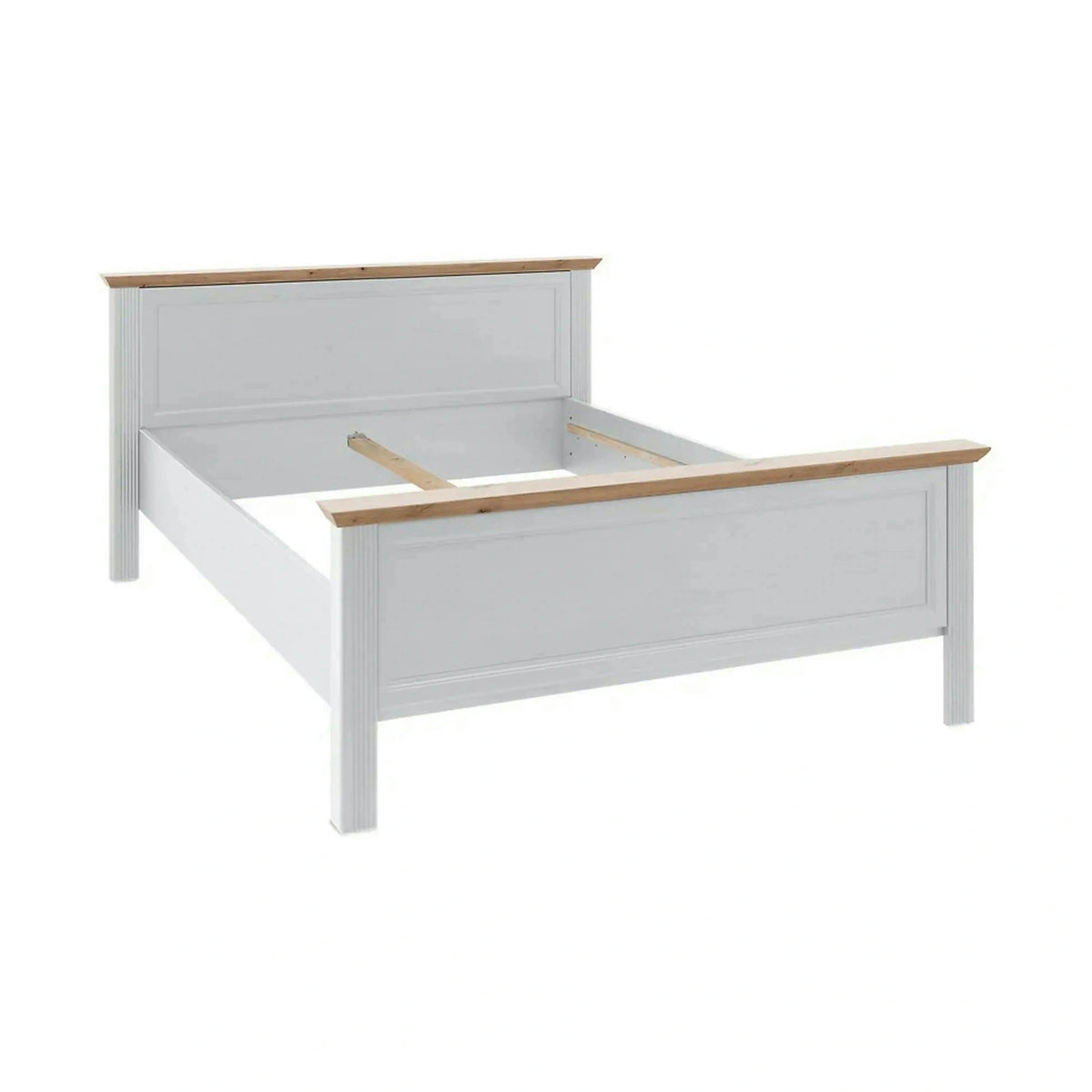 Cadru pat JASMIN 160x200, alb/stejar artisan, PAL