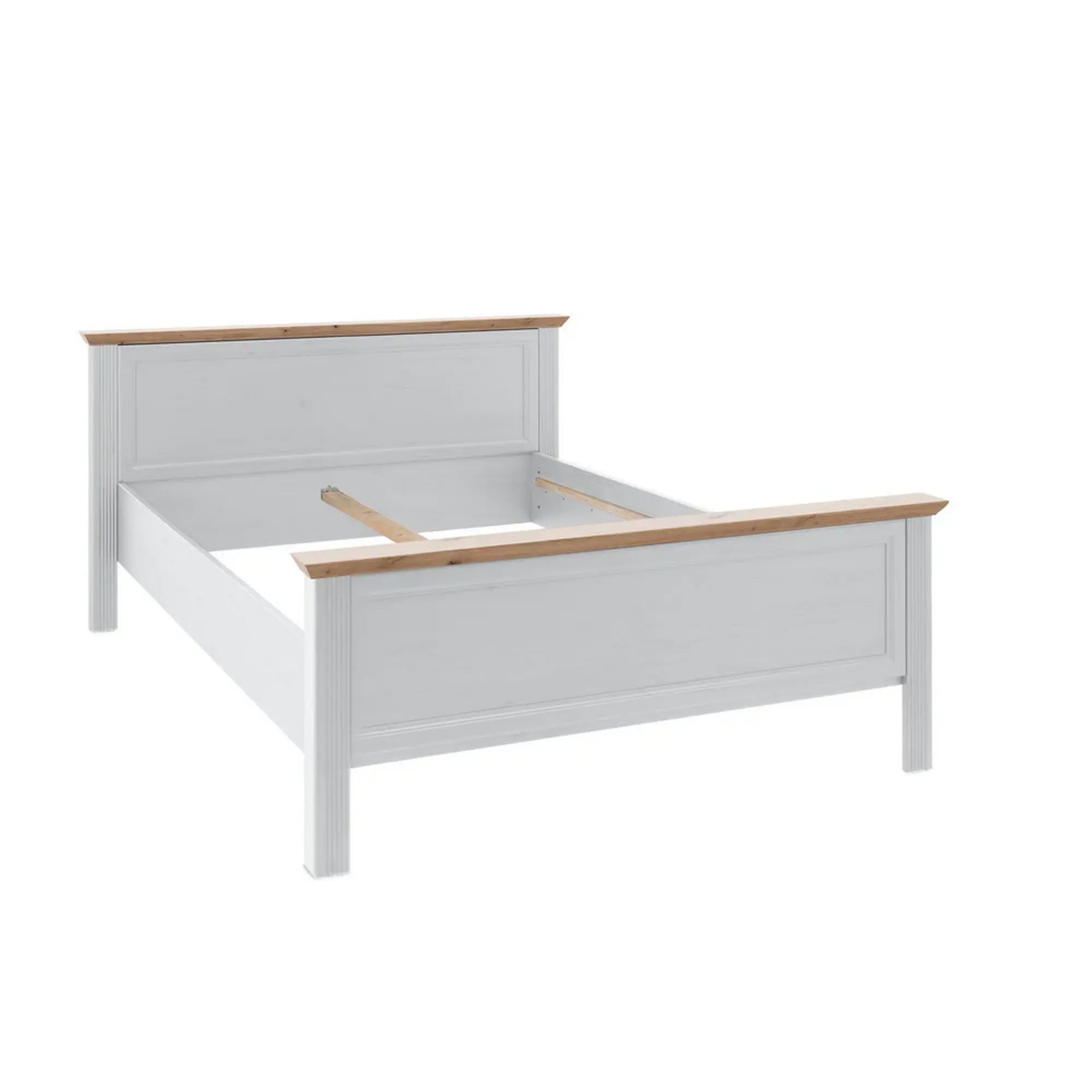 Cadru pat JASMIN 160x200, alb/stejar artisan, PAL