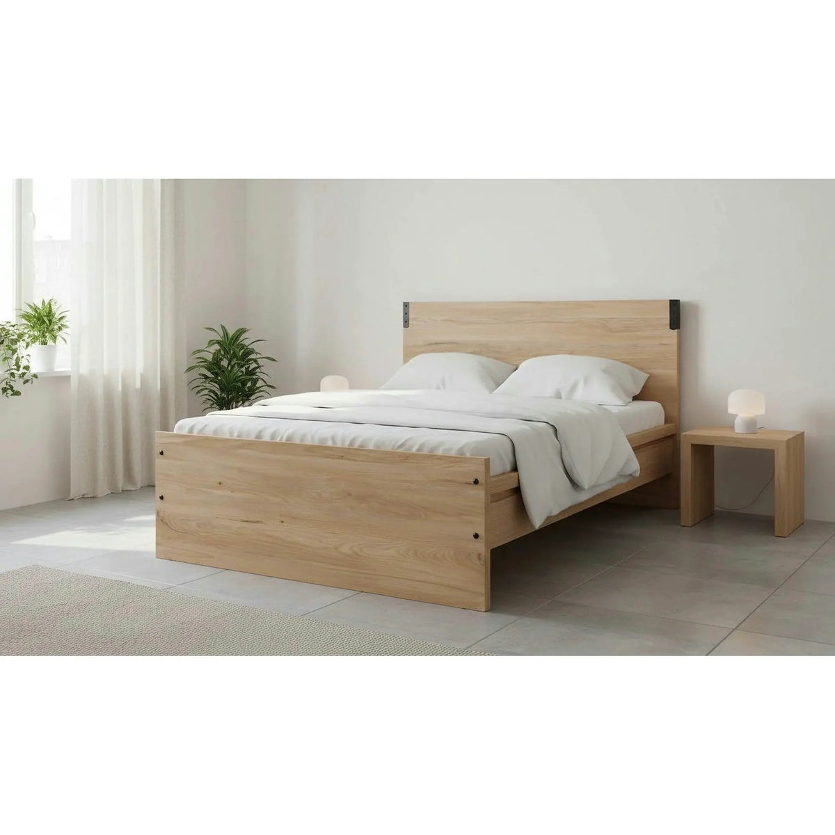 Cadru pat LARA 120x200, stejar, PAL laminat