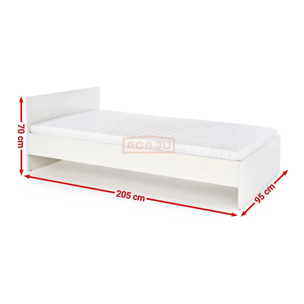 Cadru pat Lima 90x200, alb, PAL laminat