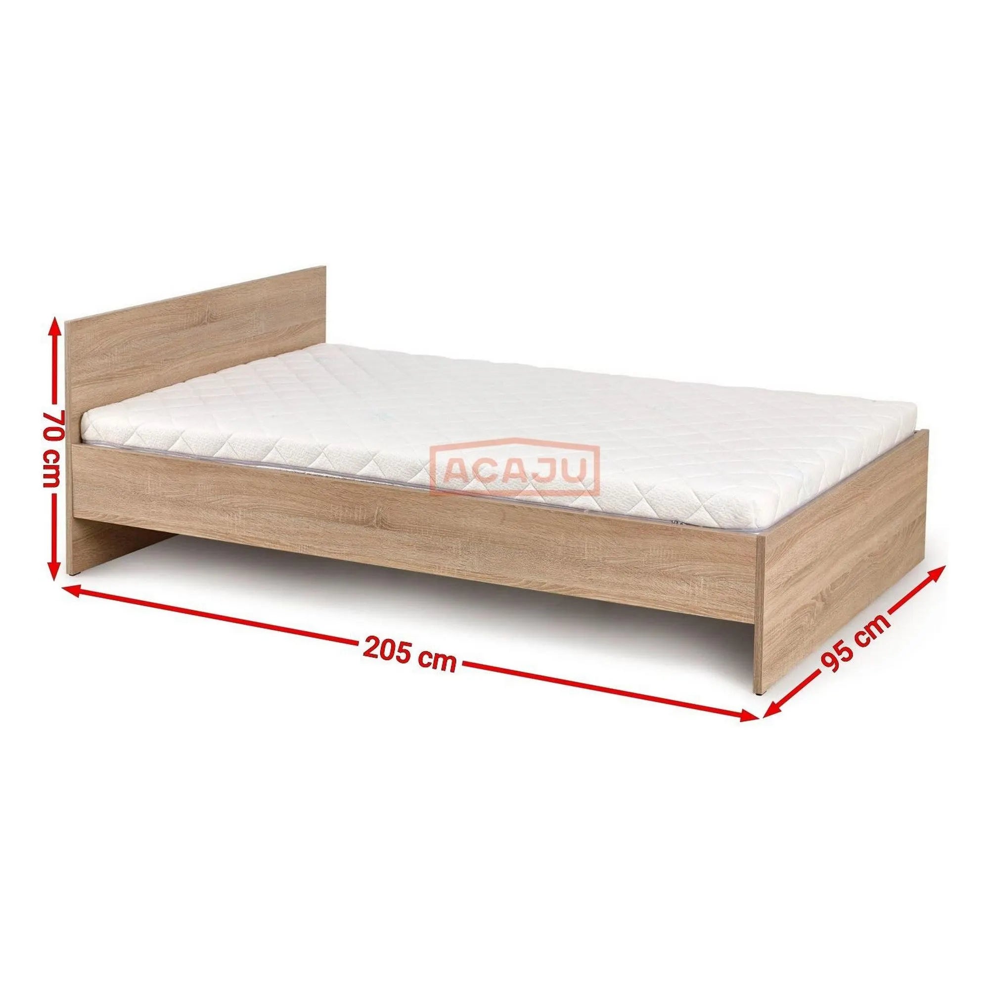 Cadru pat LIMA 90x200, stejar sonoma, PAL laminat