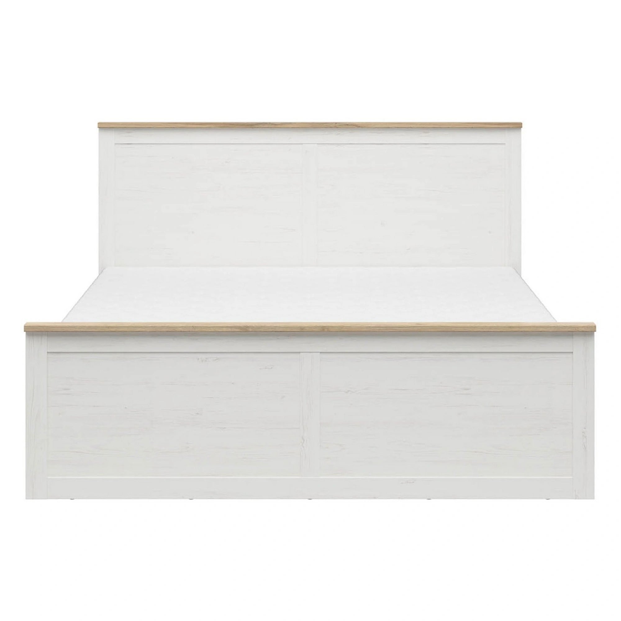 Cadru pat LOKSA 180x200, pin alb/stejar grandson, PAL