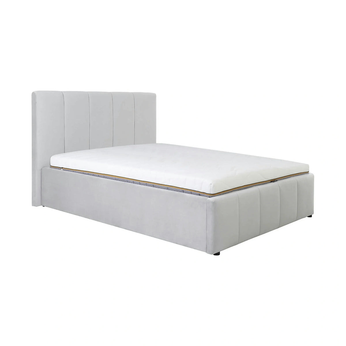 Cadru pat LONES 140x200, stofa catifelata gri deschis - Bluvel 03