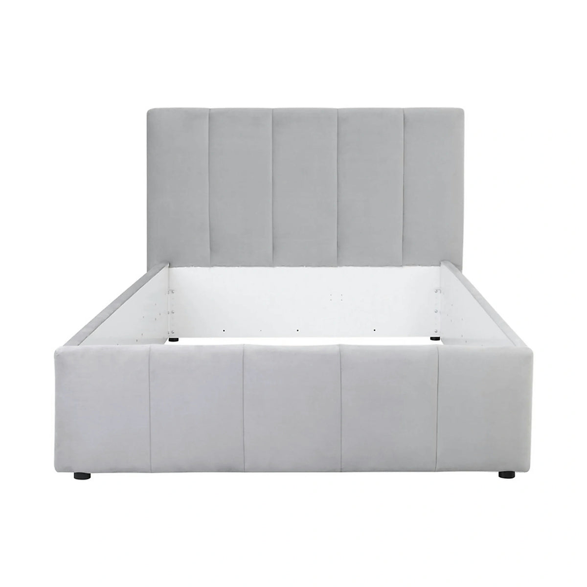 Cadru pat LONES 140x200, stofa catifelata gri deschis - Bluvel 03
