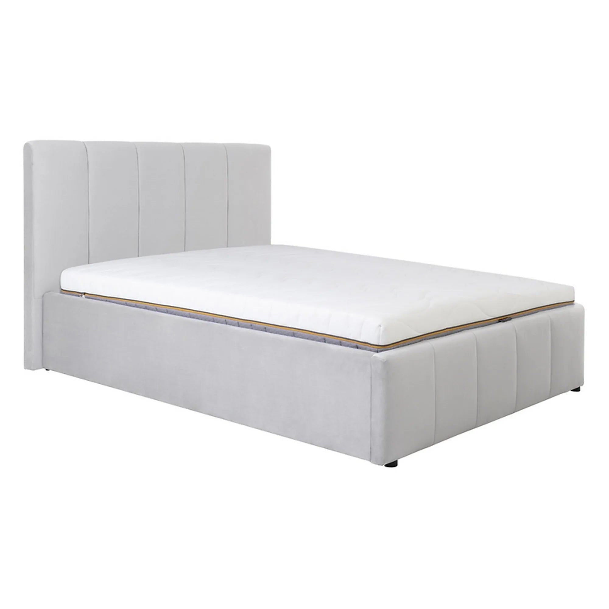 Cadru pat LONES 140x200, stofa catifelata gri deschis - Bluvel 03