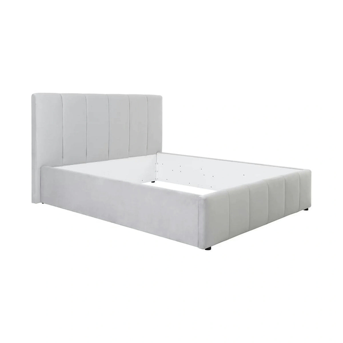 Cadru pat LONES 160x200, stofa catifelata gri deschis - Bluvel 03