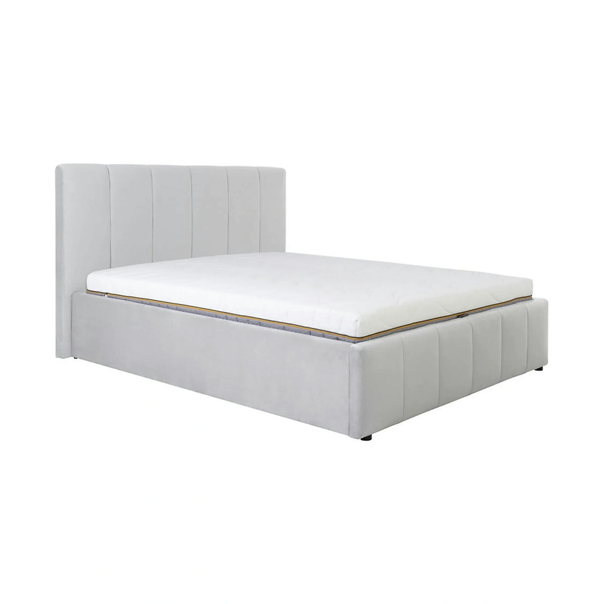 Cadru pat LONES 160x200, stofa catifelata gri deschis - Bluvel 03
