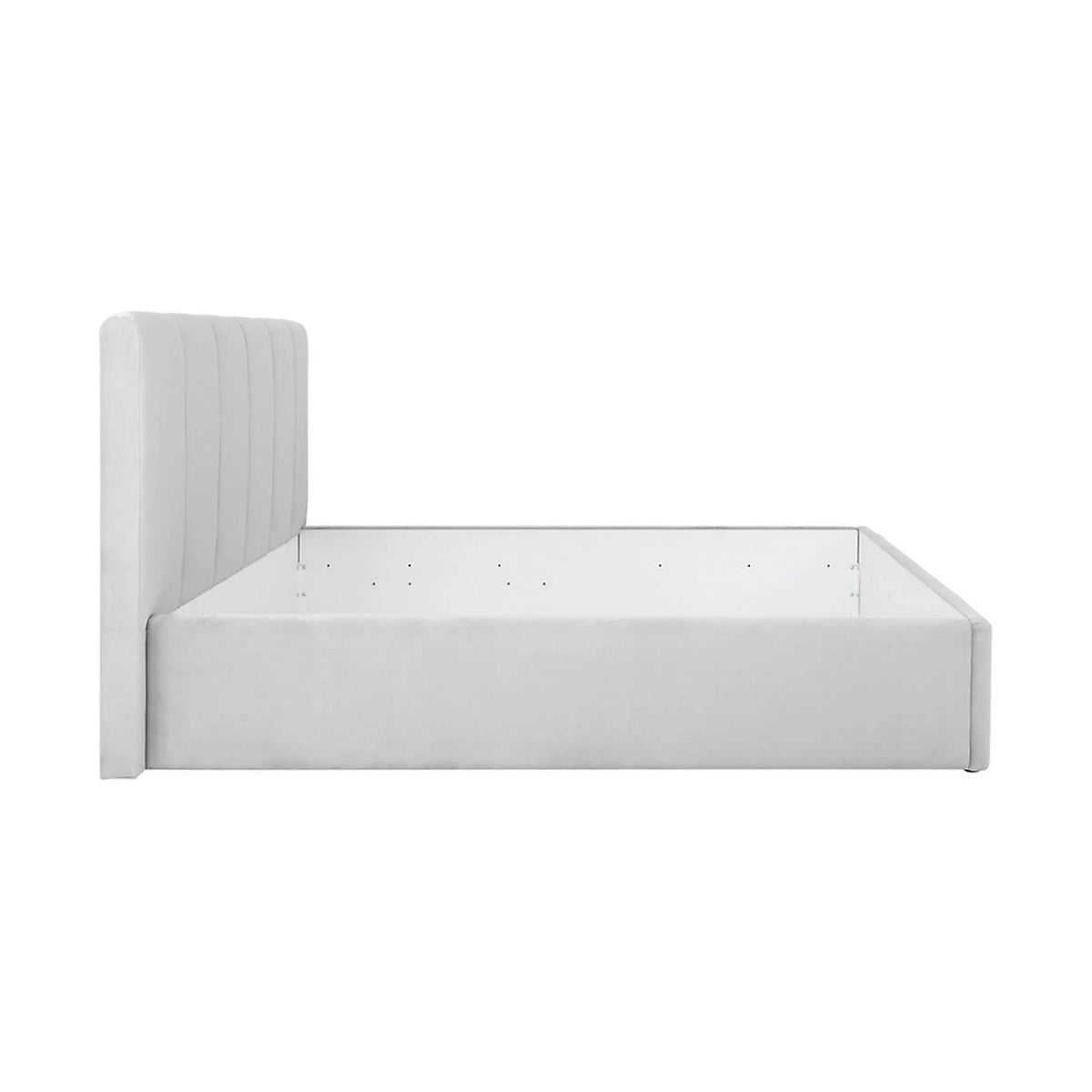 Cadru pat LONES 160x200, stofa catifelata gri deschis - Bluvel 03