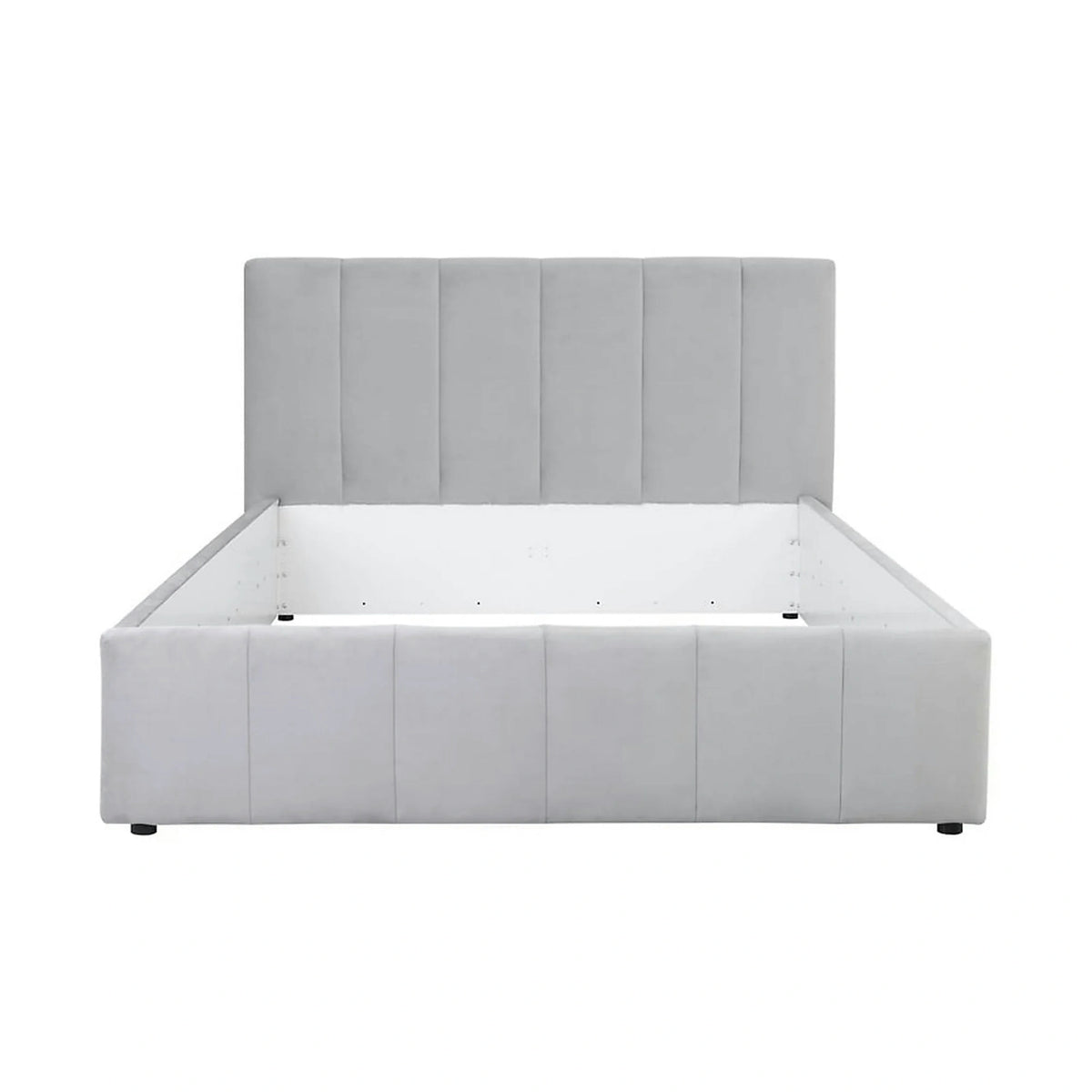 Cadru pat LONES 160x200, stofa catifelata gri deschis - Bluvel 03