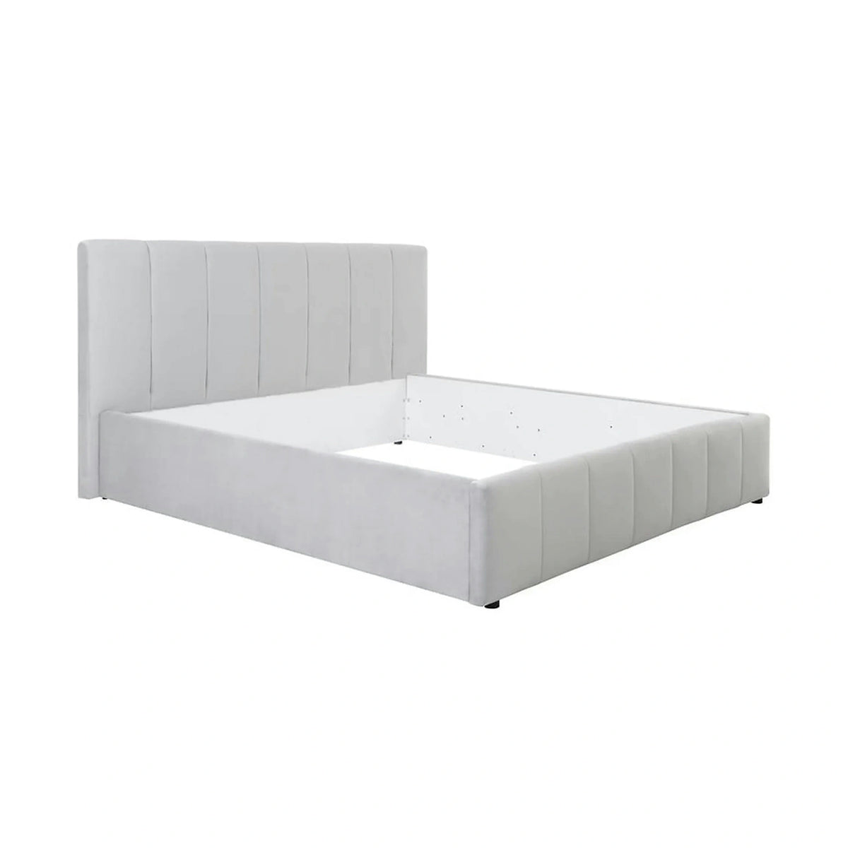 Cadru pat LONES 180x200, stofa catifelata gri deschis - Bluvel 03