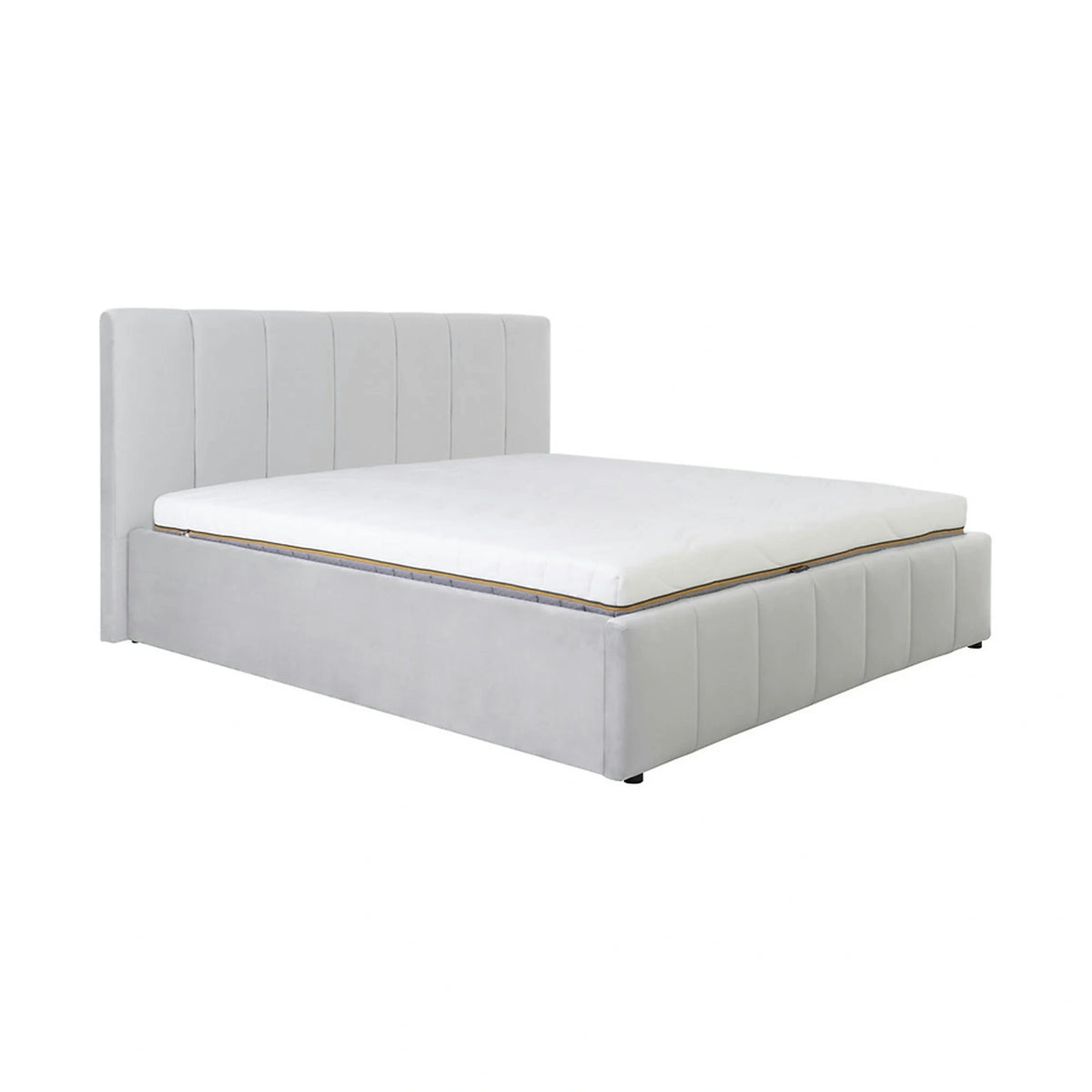 Cadru pat LONES 180x200, stofa catifelata gri deschis - Bluvel 03