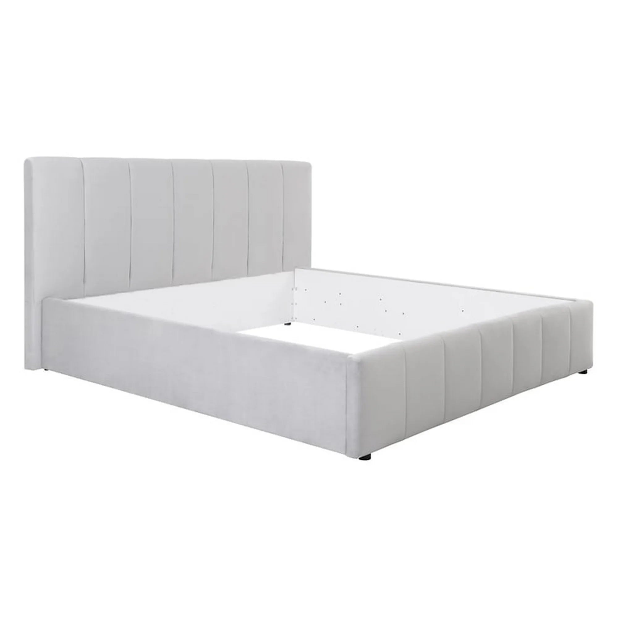 Cadru pat LONES 180x200, stofa catifelata gri deschis - Bluvel 03