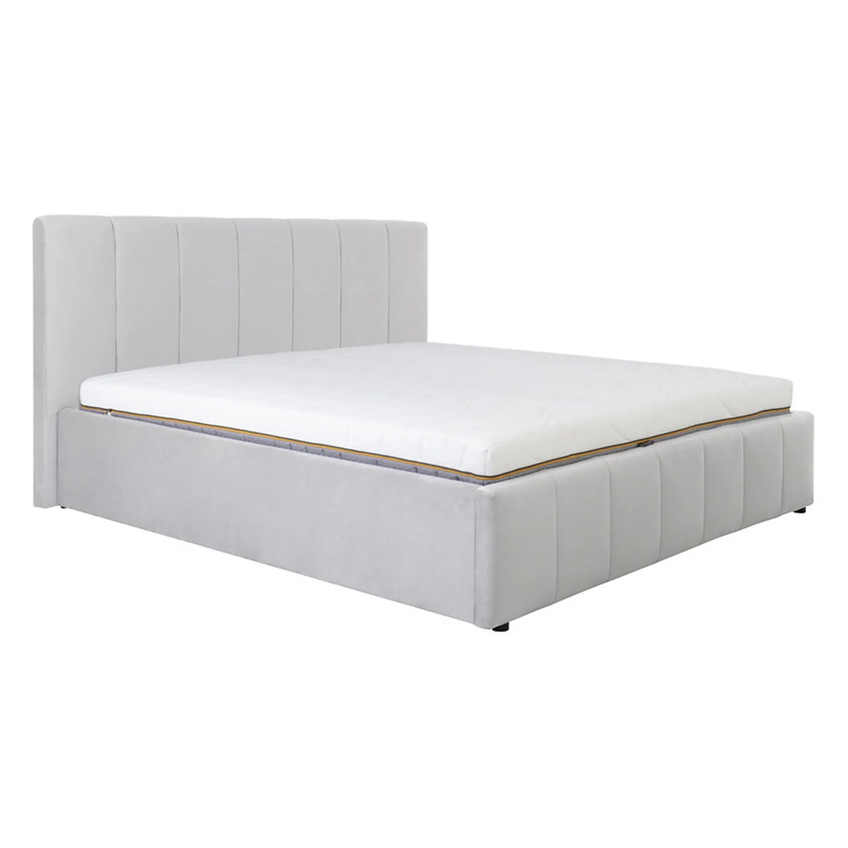 Cadru pat LONES 180x200, stofa catifelata gri deschis - Bluvel 03