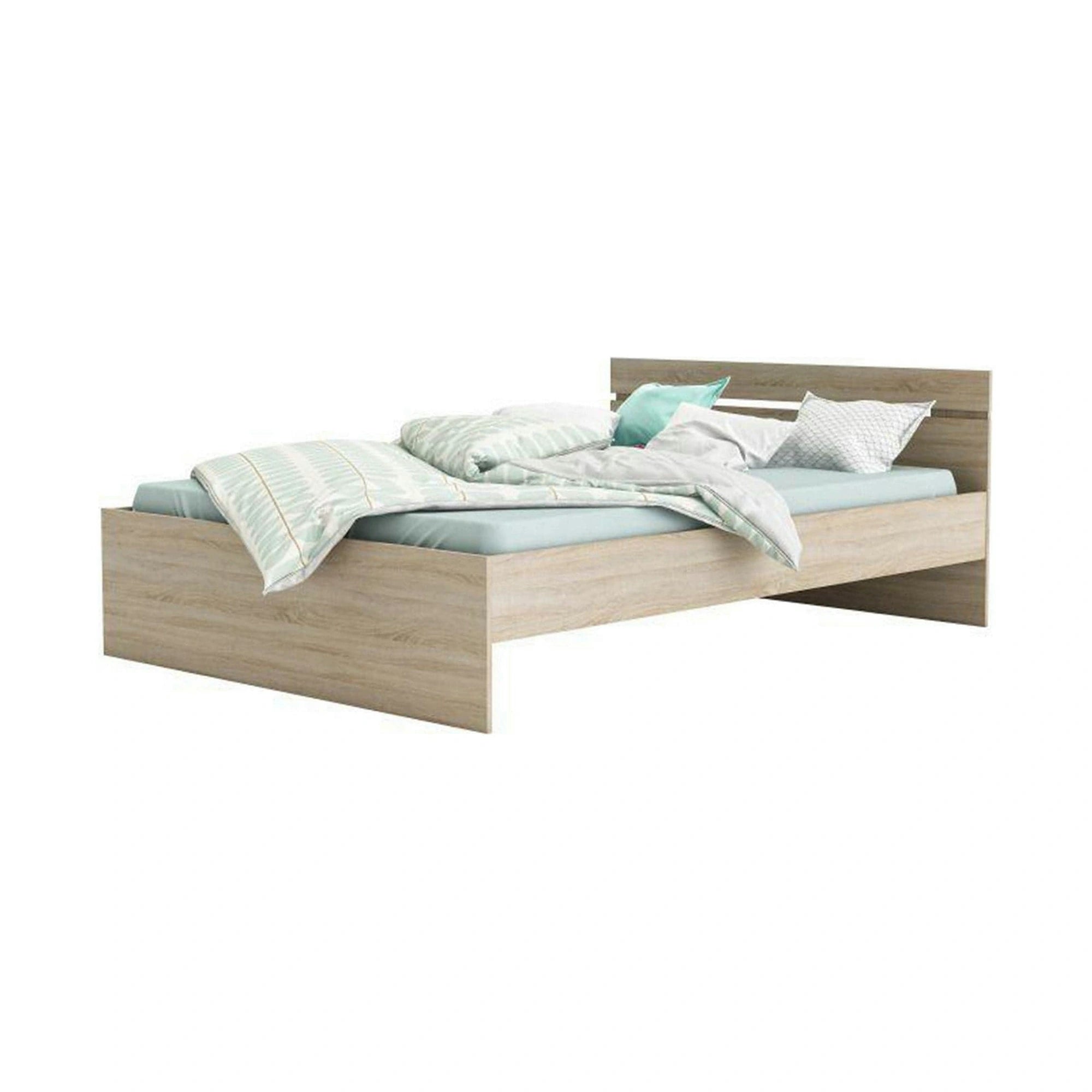 Cadru pat MICHIGAN NEW 160x200, stejar sonoma, PAL/metal, cu sertare pentru depozitare