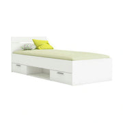 Cadru pat MICHIGAN NEW 90x200, alb, PAL/metal, cu sertare pentru depozitare