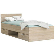 Cadru pat MICHIGAN NEW 90x200, stejar sonoma, PAL/metal, cu sertare pentru depozitare