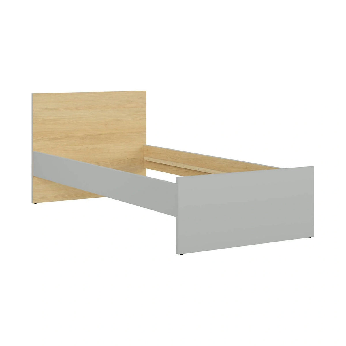 Cadru pat NANDU 90x200, stejar/gri deschis, PAL laminat