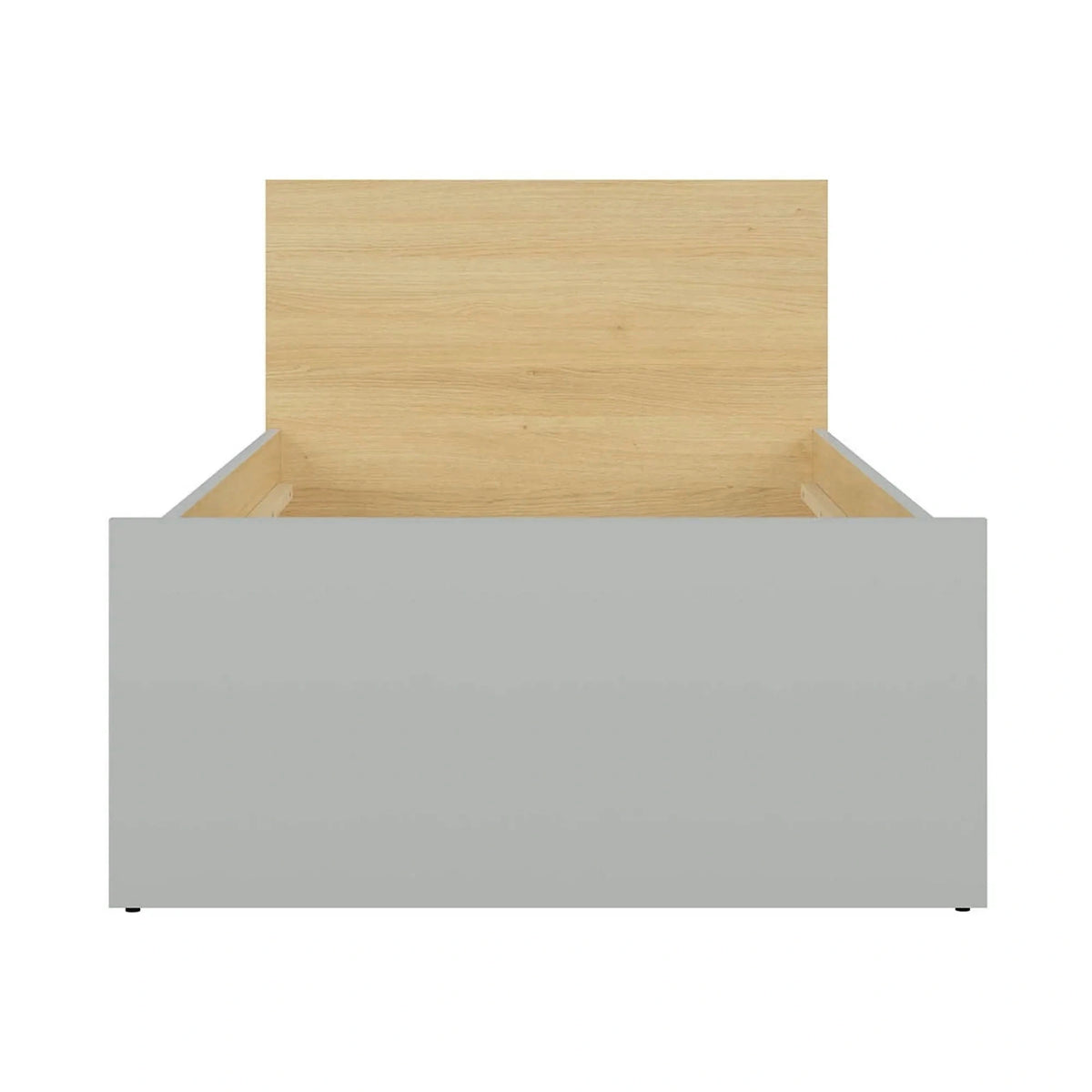 Cadru pat NANDU 90x200, stejar/gri deschis, PAL laminat