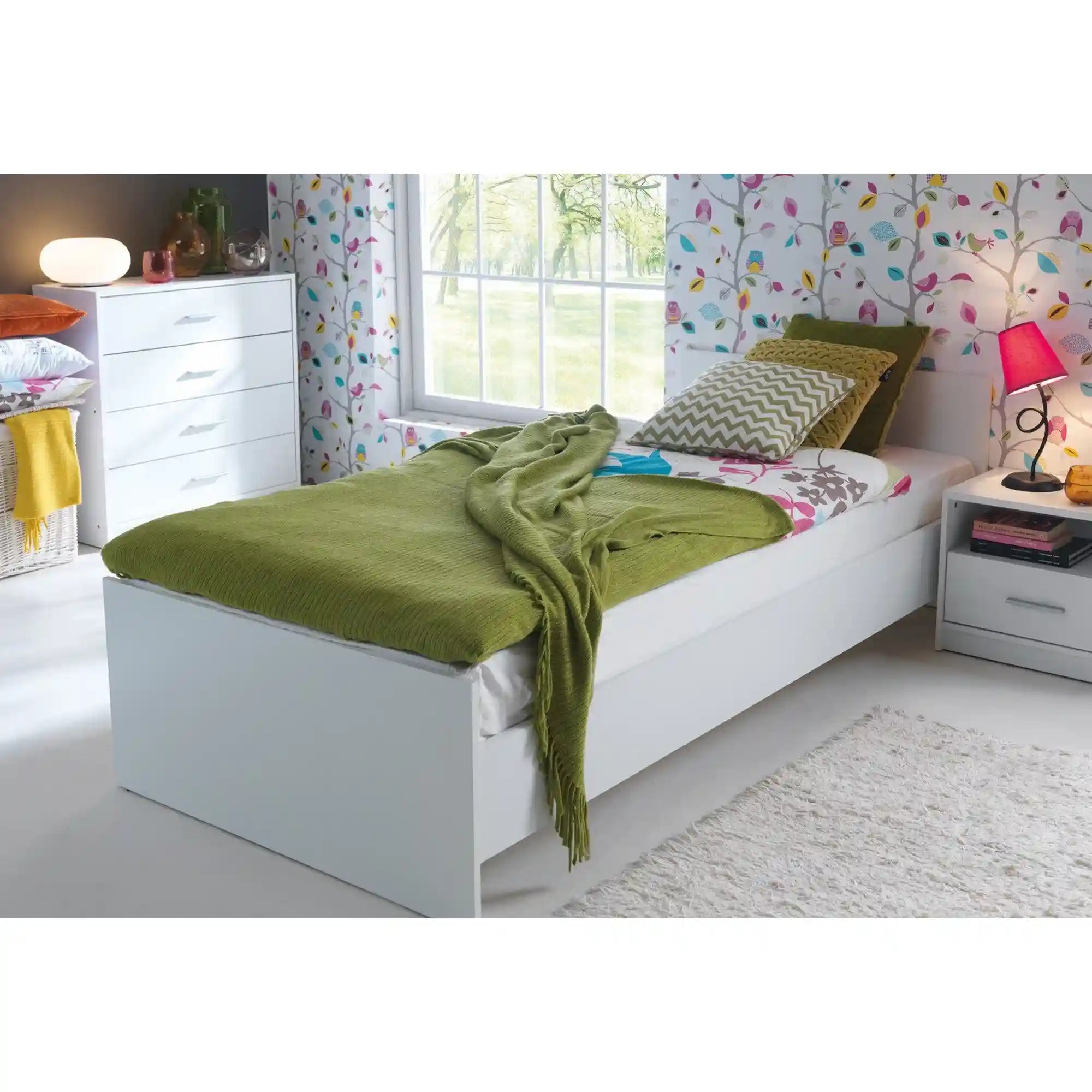 Cadru pat NEPO PLUS 120x200, alb, PAL laminat