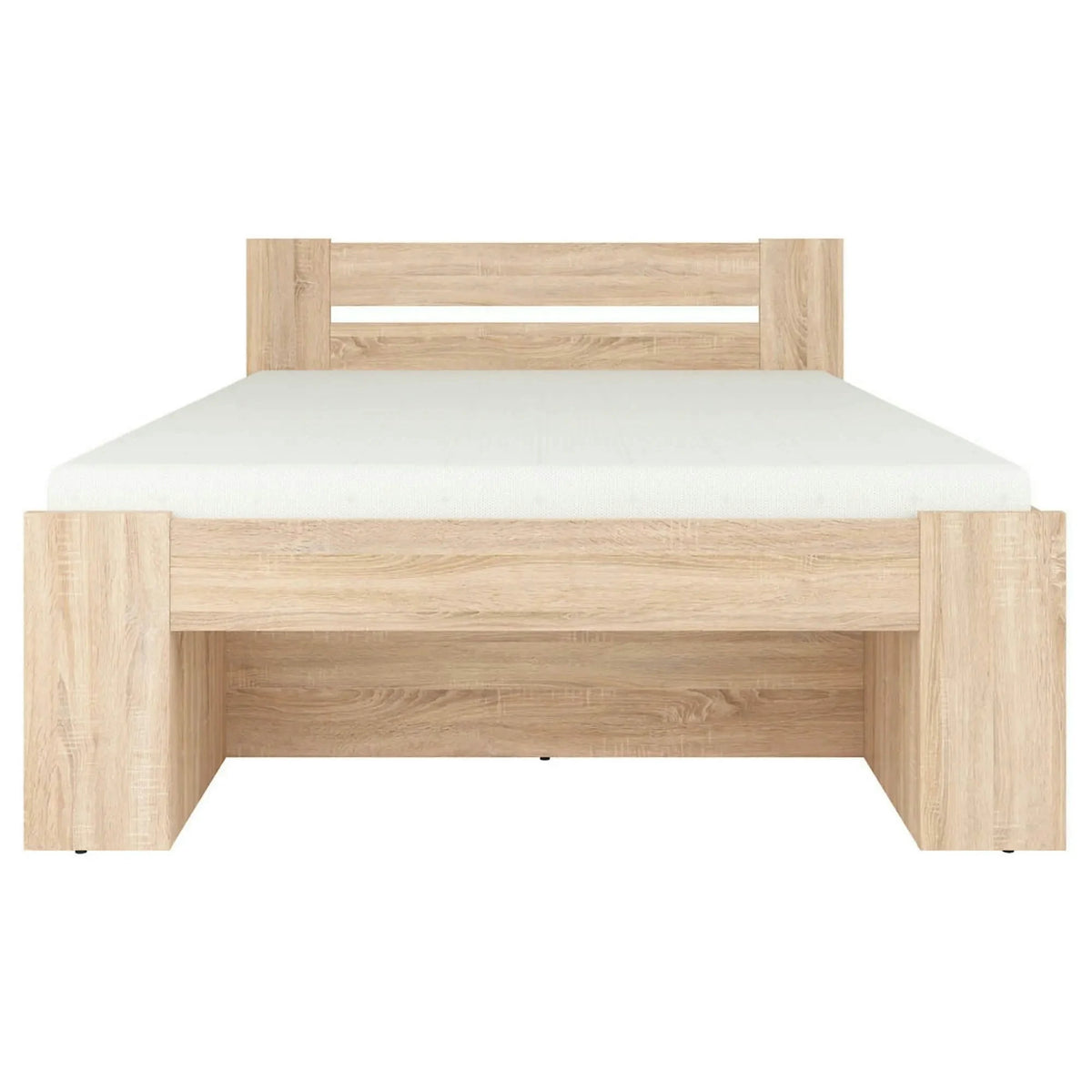 Cadru pat NEPO PLUS 140x200, stejar sonoma, PAL laminat, cu spatiu depozitare