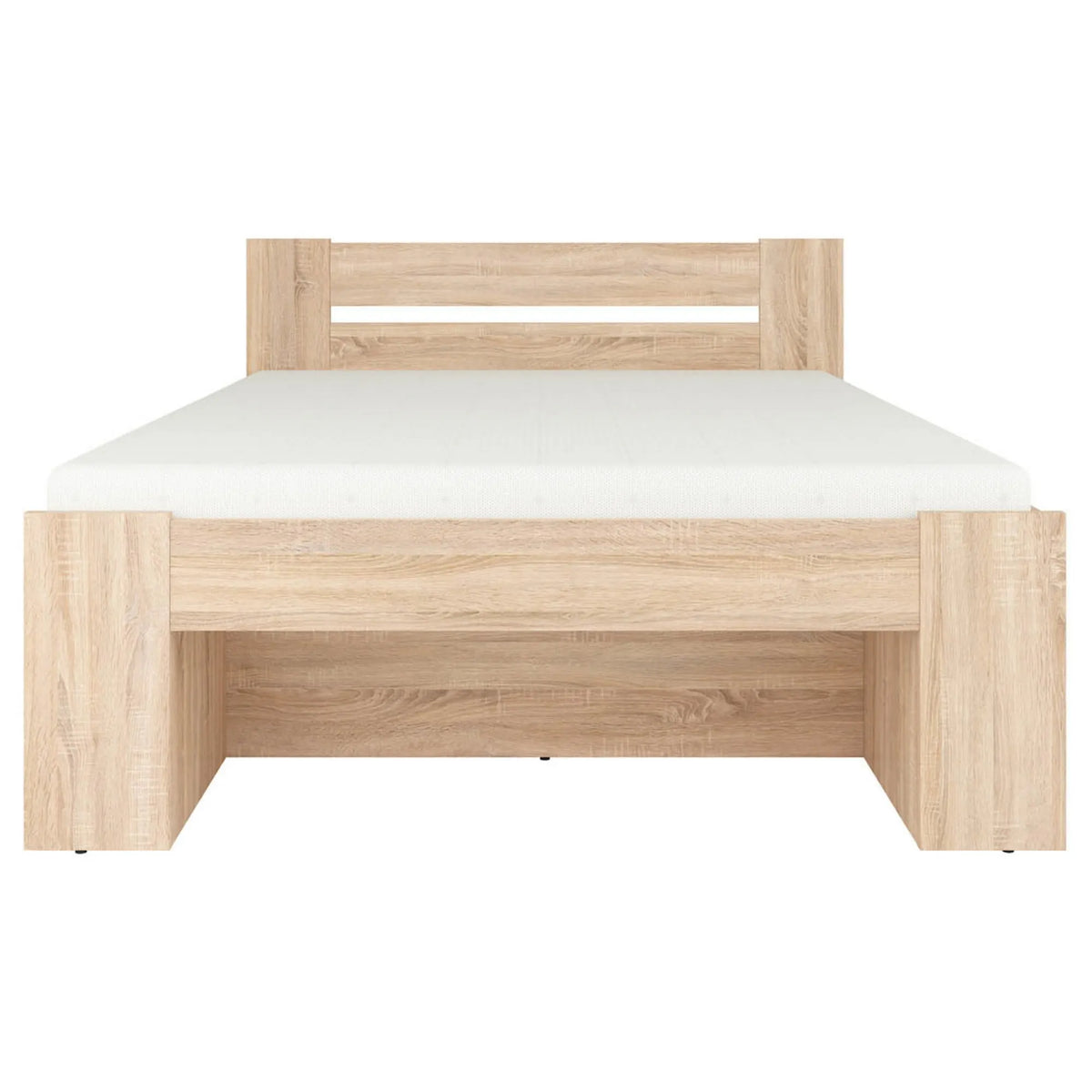 Cadru pat NEPO PLUS 140x200, stejar sonoma, PAL laminat, cu spatiu depozitare