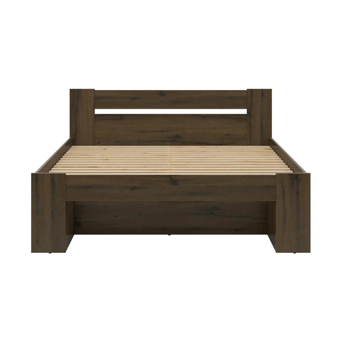 Cadru pat NEPO PLUS 160x200, stejar nobil, PAL laminat, cu spatiu depozitare