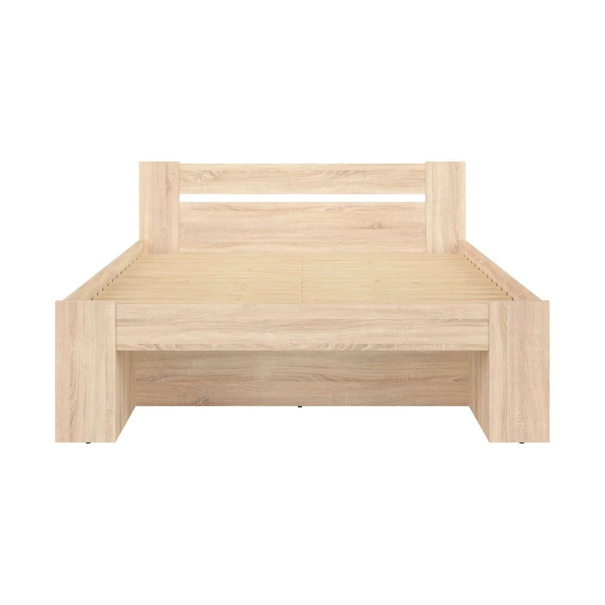Cadru pat NEPO PLUS 160x200, stejar sonoma, PAL laminat, cu spatiu depozitare
