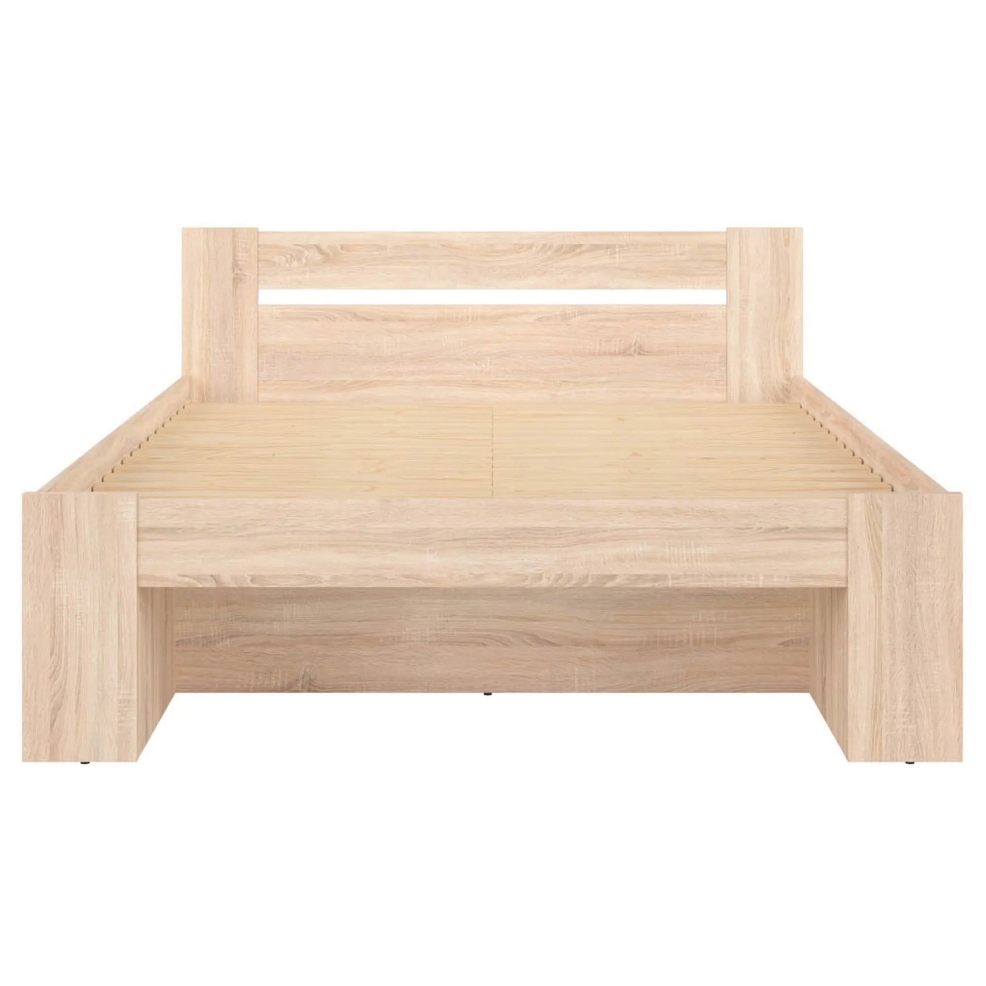 Cadru pat NEPO PLUS 160x200, stejar sonoma, PAL laminat, cu spatiu depozitare