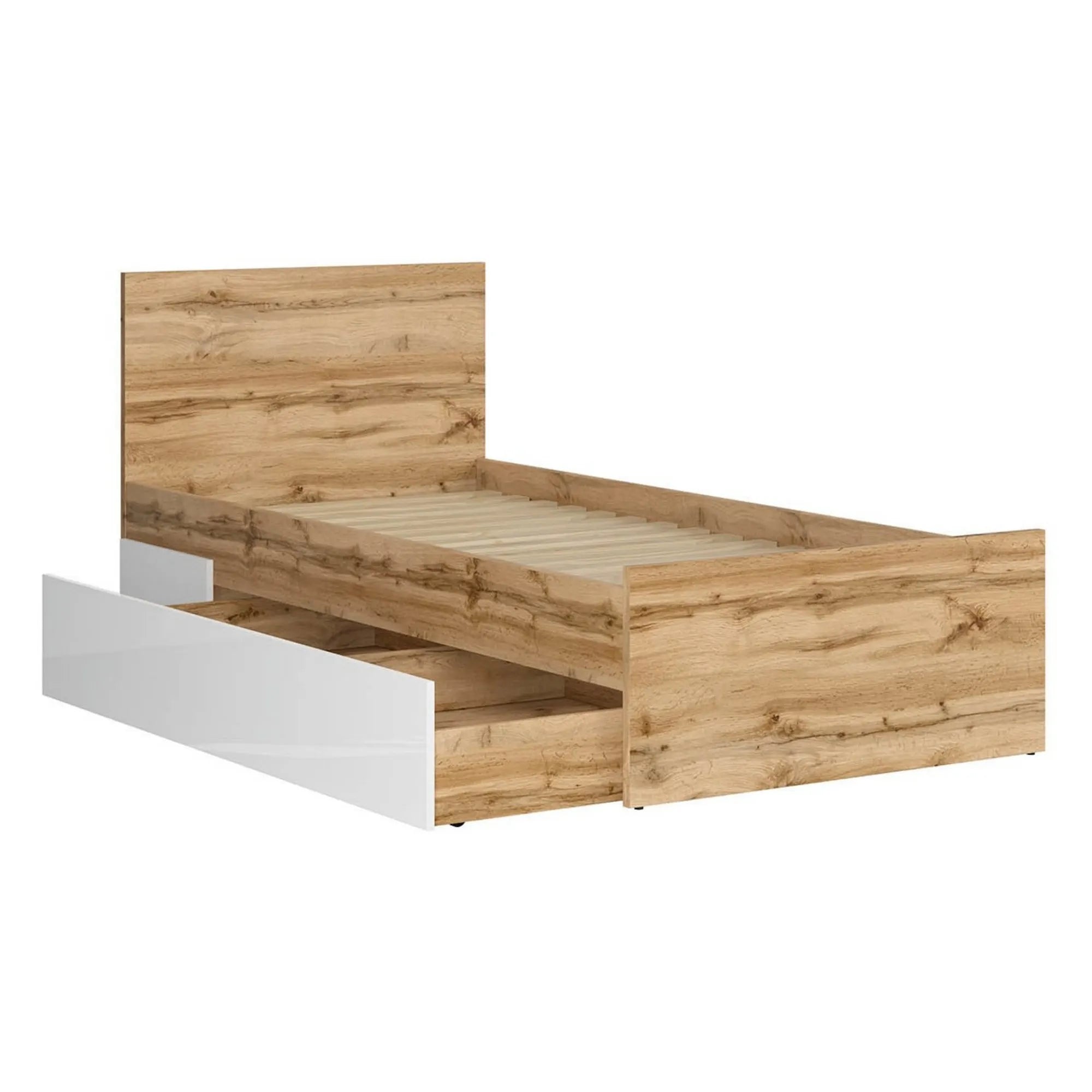 Cadru pat NUIS 90x200, stejar wotan, PAL laminat