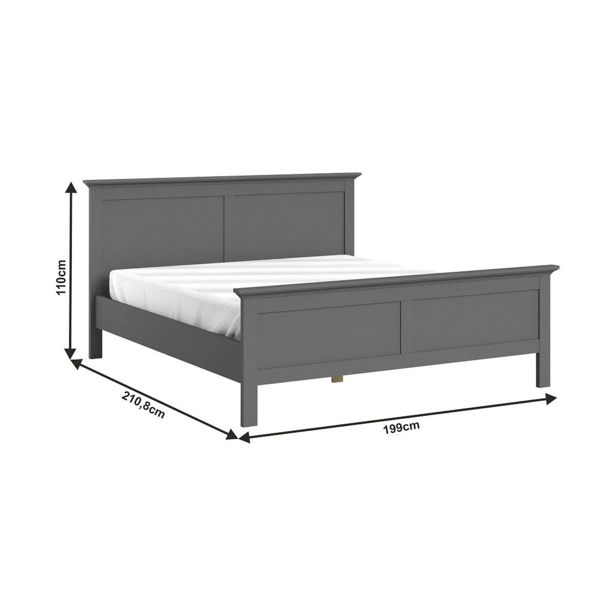 Cadru pat PARIS 180x200, gri antracit