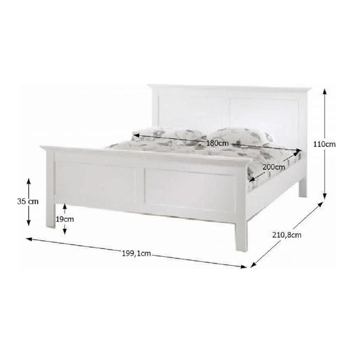 Cadru pat PARIS 76703 180x200, alb