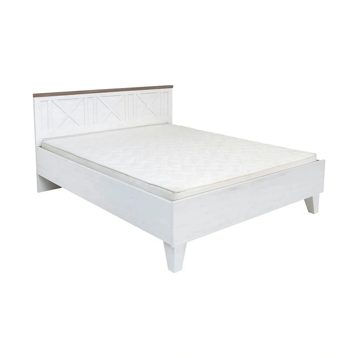 Cadru pat STOCKHOLM 160x200, pin alb andersen/stejar sonoma, PAL