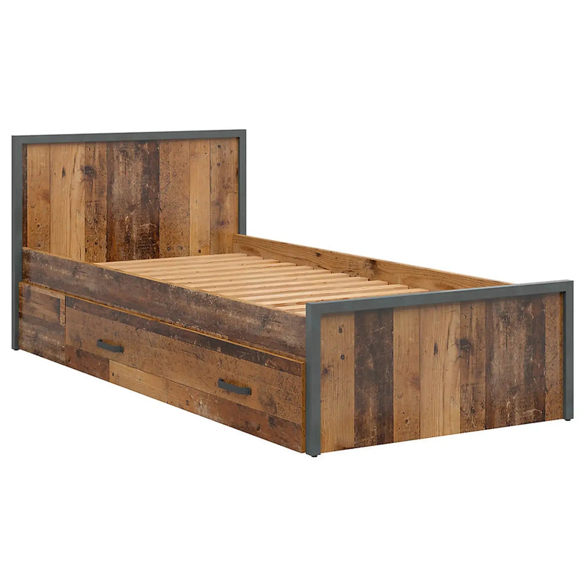 Cadru pat WESTON 90x200, maro/gri grafit, PAL