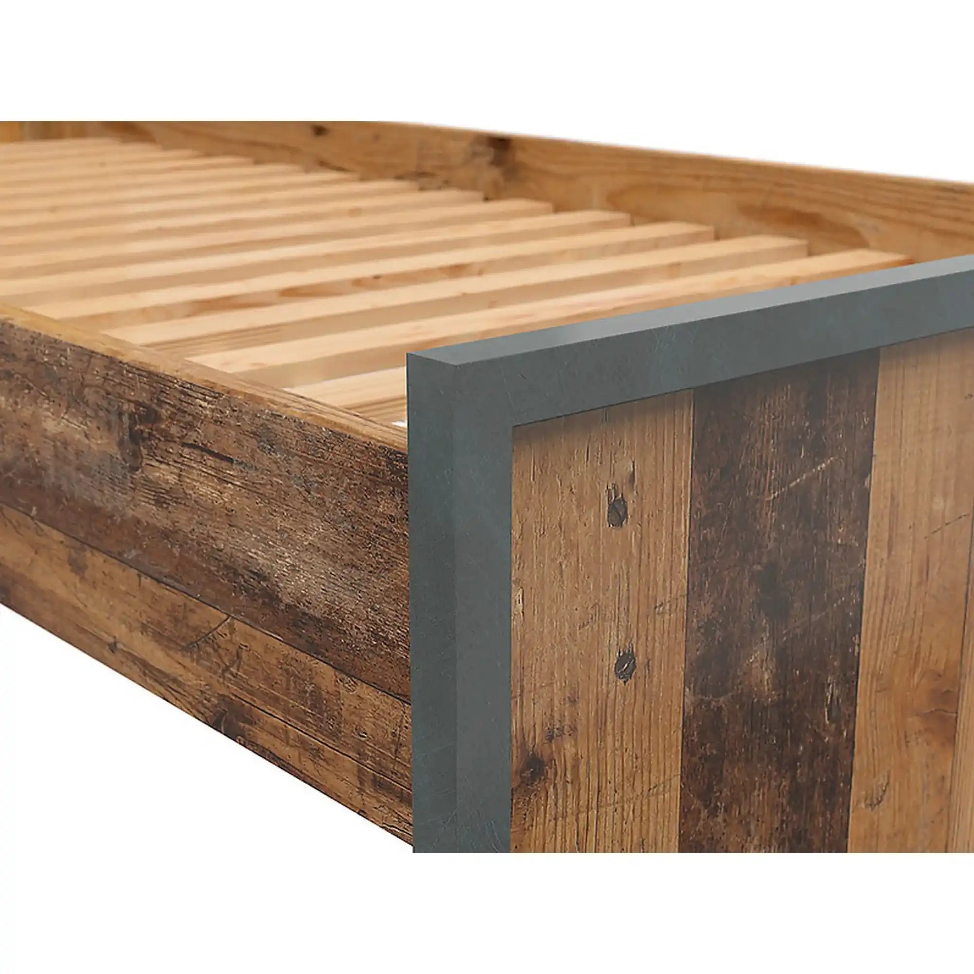 Cadru pat WESTON 90x200, maro/gri grafit, PAL