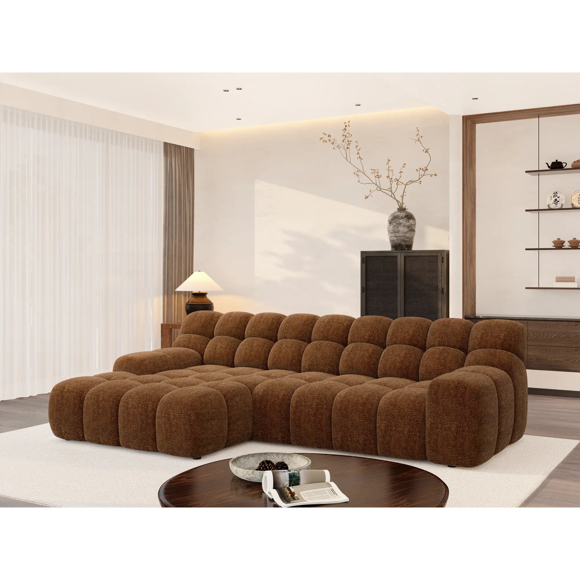 Coltar CAMPILE, personalizabil materiale Gama Premium, cu reglaj electric, 297x180x85 cm
