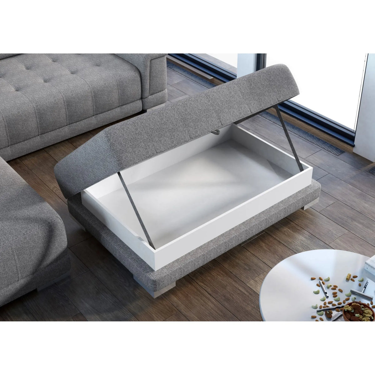 Taburet CAMPO, personalizabil materiale gama Premium, cu spatiu depozitare, 135x70x46 cm