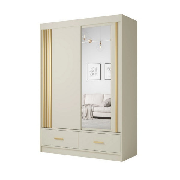 Dulap CANADA CA35-150, casmir/auriu, PAL, cu 2 usi si 2 sertare, 150x60x215 cm