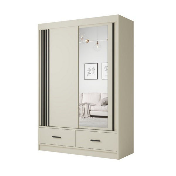 Dulap CANADA CA34-150, casmir/negru, PAL, cu 2 usi si 2 sertare, 150x60x215 cm