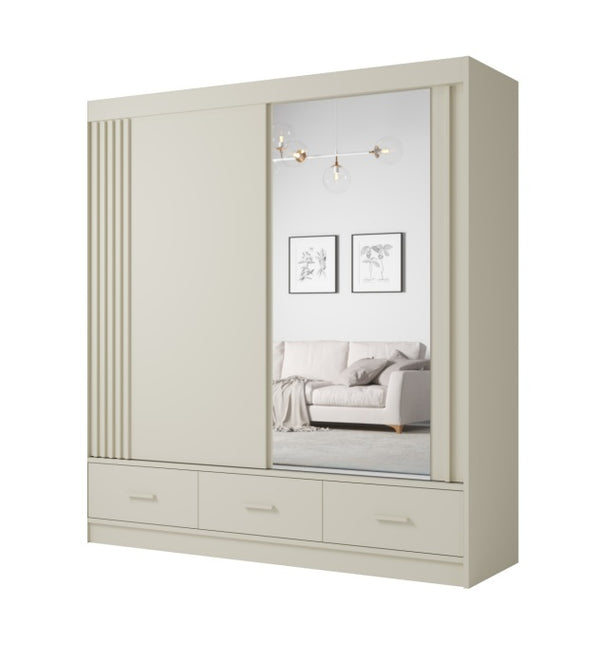 Dulap CANADA CA31-200, casmir, PAL, cu 2 usi si 3 sertare, 200x60x215 cm