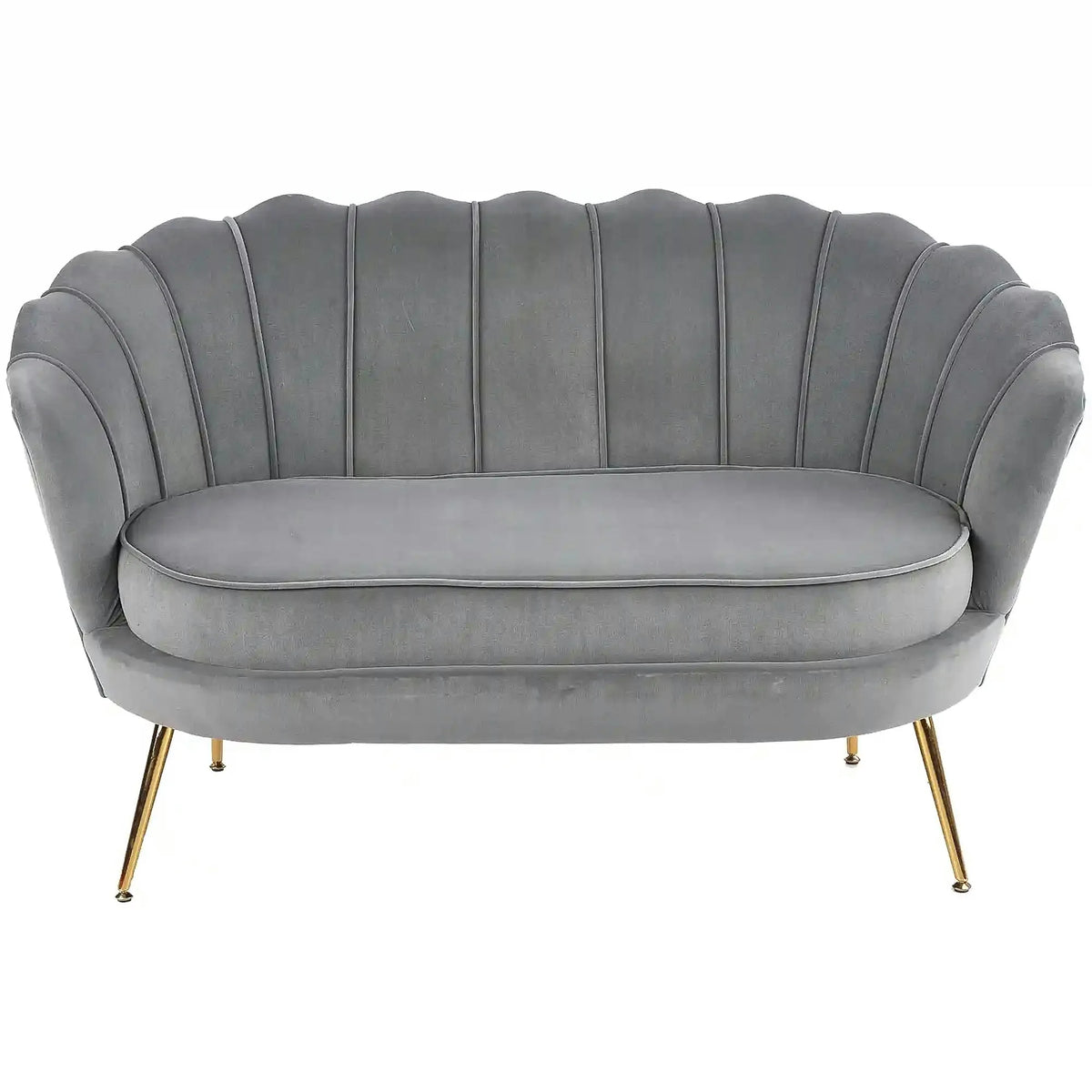 Canapea AMORINITO XL, gri/auriu, stofa catifelata/otel, 131x77x77 cm