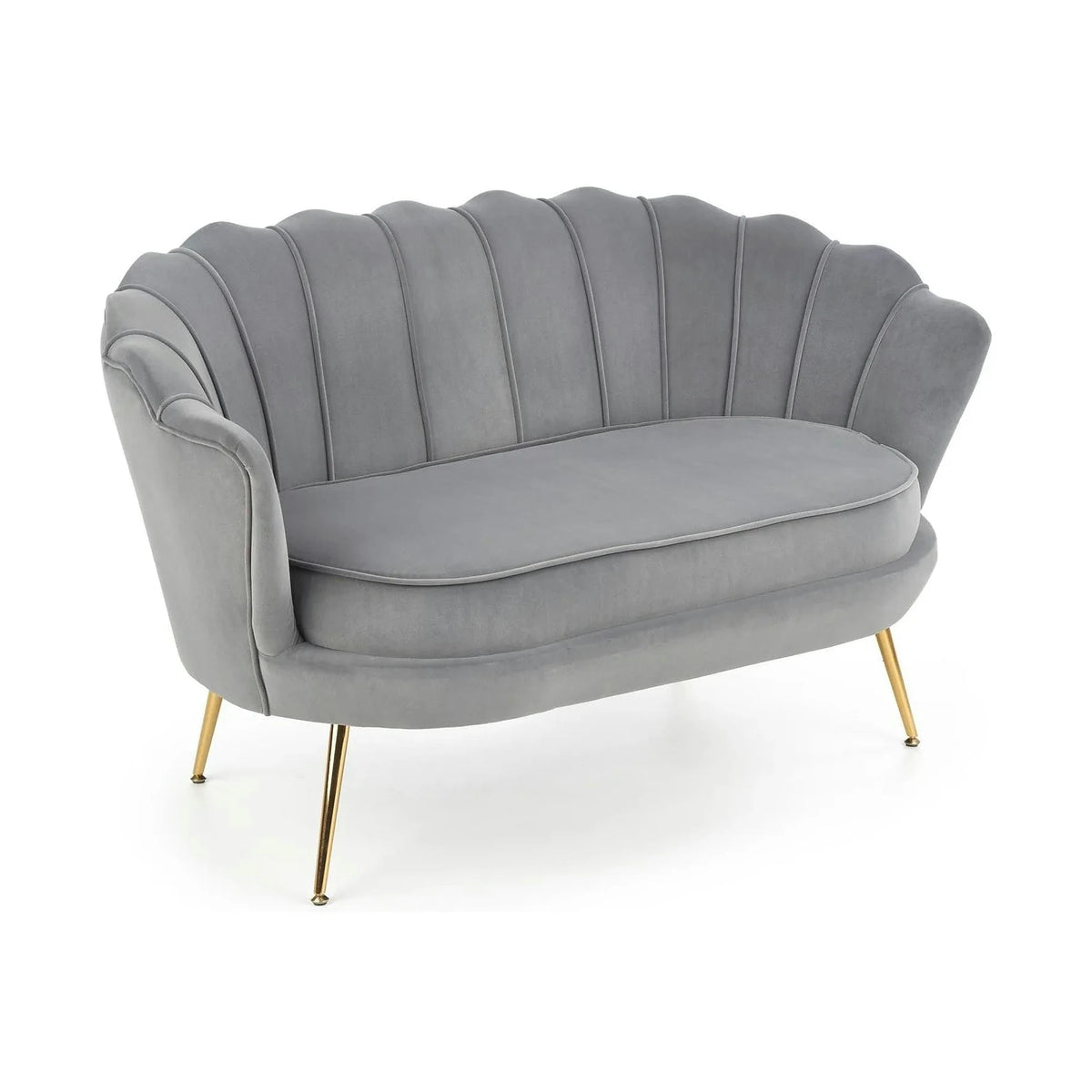 Canapea AMORINITO XL, gri/auriu, stofa catifelata/otel, 131x77x77 cm