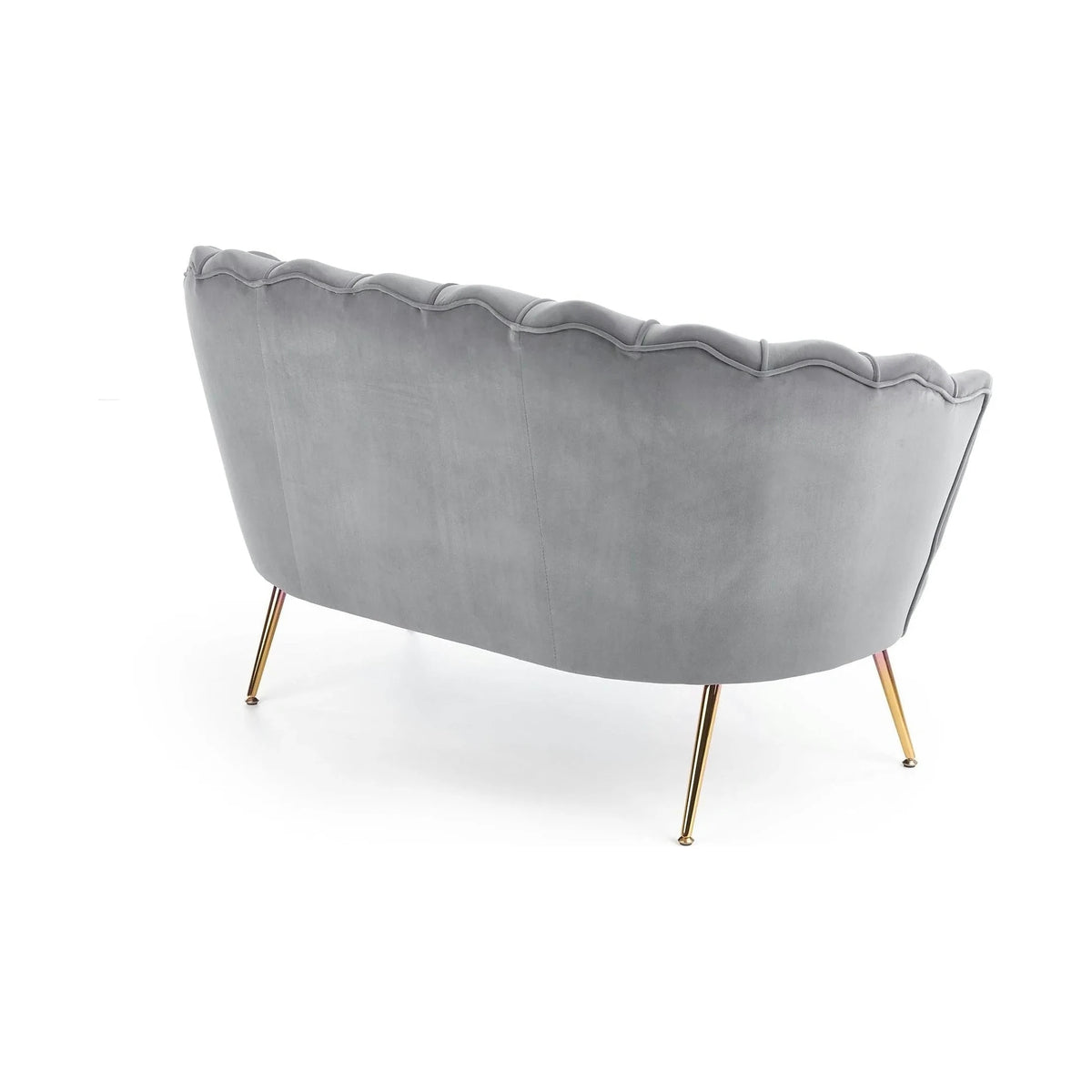 Canapea AMORINITO XL, gri/auriu, stofa catifelata/otel, 131x77x77 cm