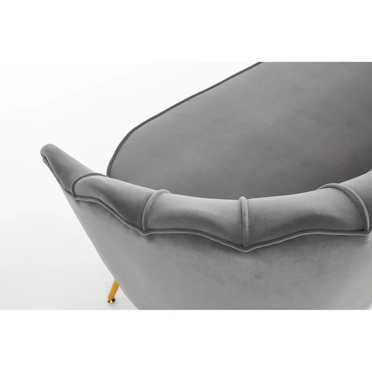 Canapea AMORINITO XL, gri/auriu, stofa catifelata/otel, 131x77x77 cm