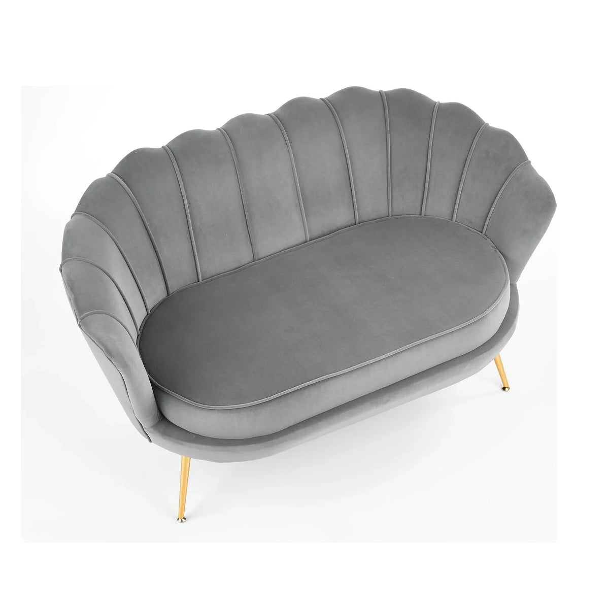Canapea AMORINITO XL, gri/auriu, stofa catifelata/otel, 131x77x77 cm