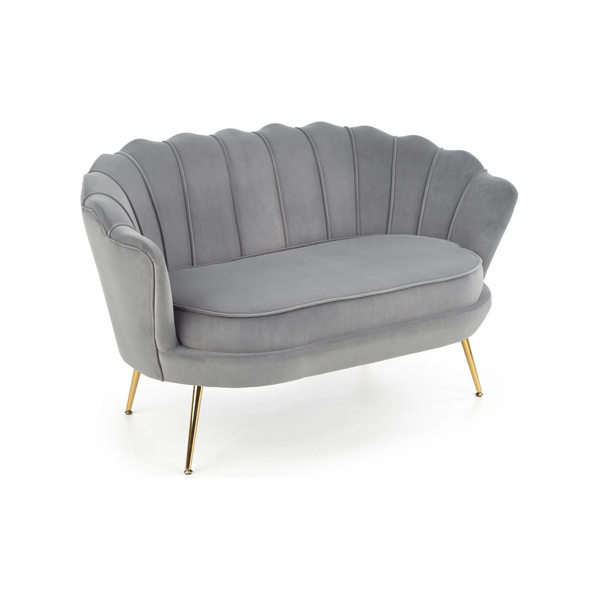 Canapea AMORINITO XL, gri/auriu, stofa catifelata/otel, 131x77x77 cm