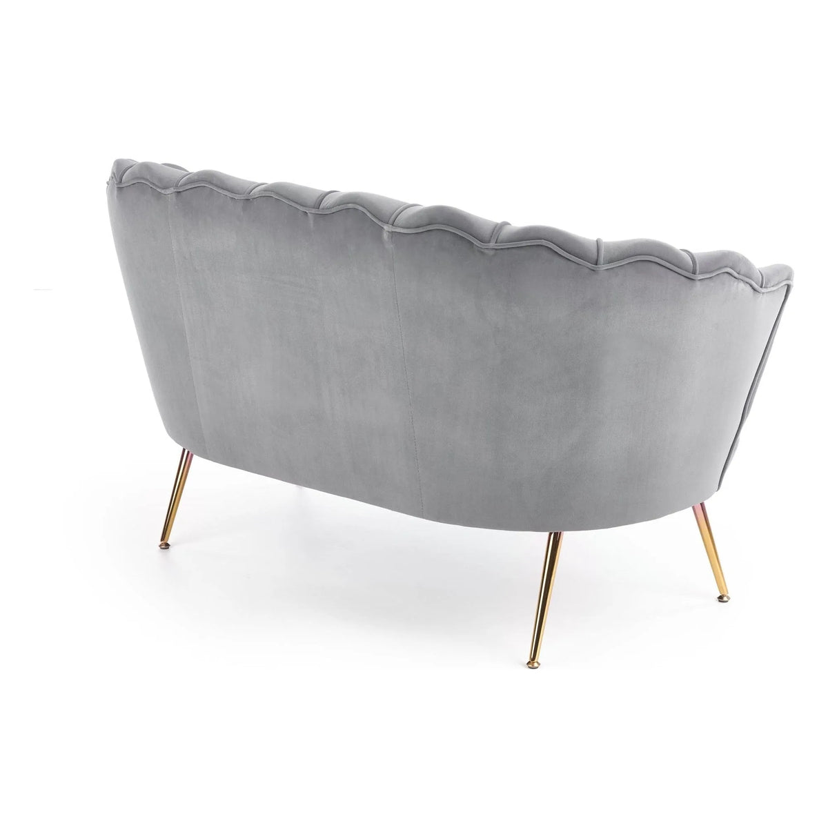 Canapea AMORINITO XL, gri/auriu, stofa catifelata/otel, 131x77x77 cm