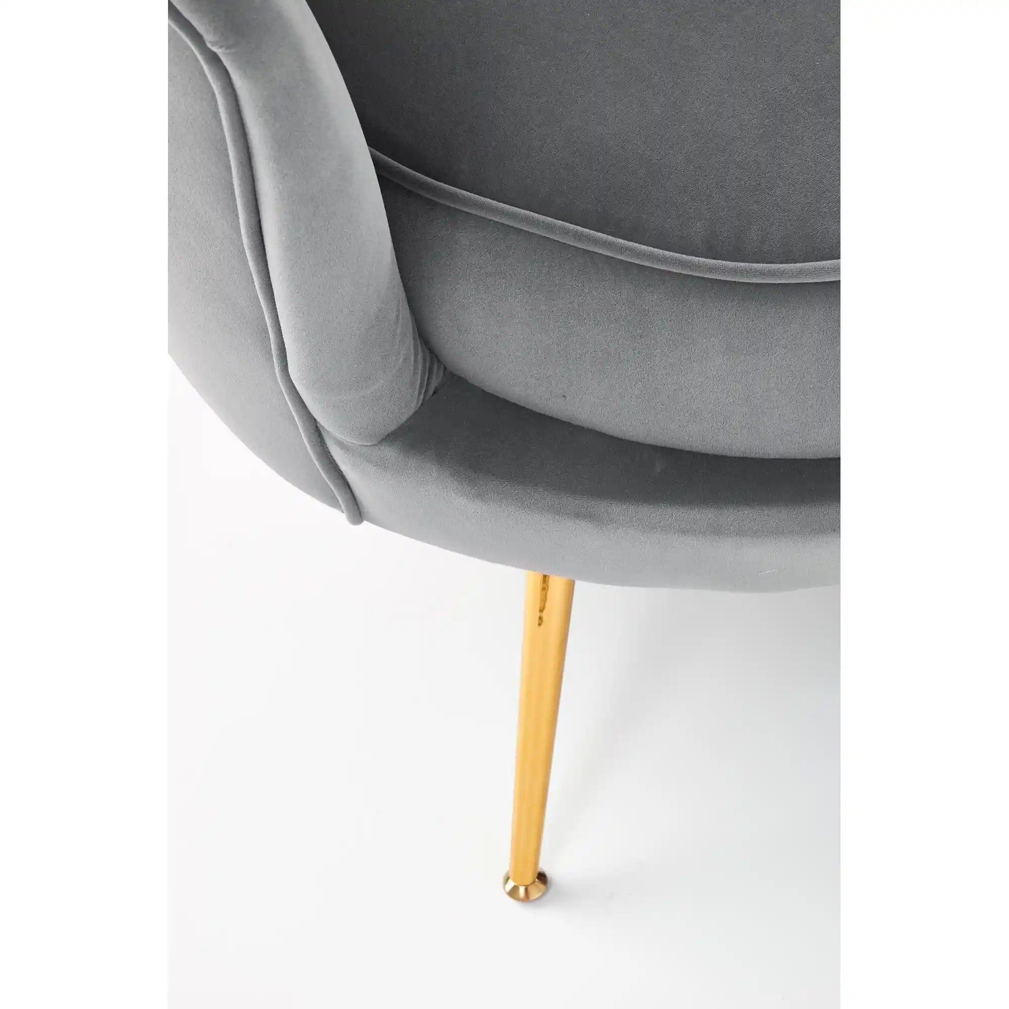 Canapea AMORINITO XL, gri/auriu, stofa catifelata/otel, 131x77x77 cm